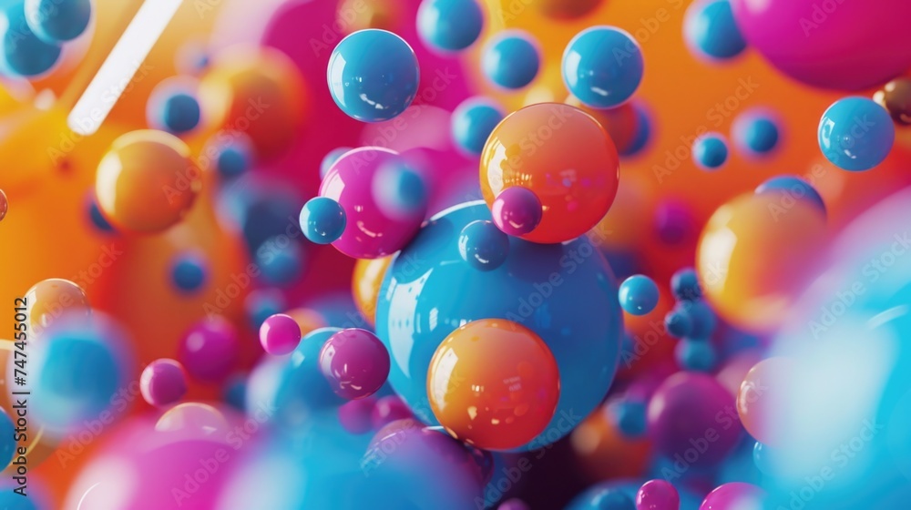 Sticker Colorful balls floating in the air, perfect for festive designs