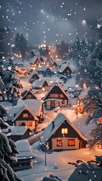 House ablaze on a snowy Christmas night illustration