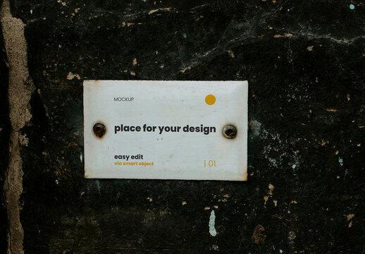 Plaque on Marble Mockup