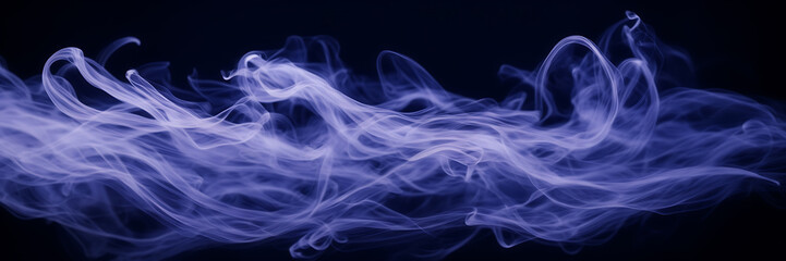 Photograph capturing the mesmerizing dance of lavender smoke tendrils against a canvas of midnight...