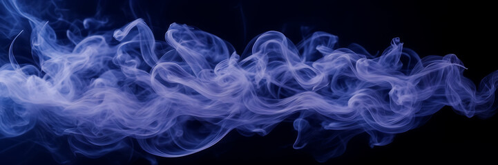 Photograph capturing the mesmerizing dance of lavender smoke tendrils against a canvas of midnight blue.