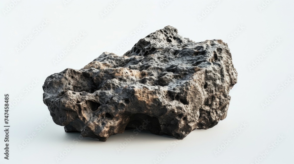 Poster a piece of rock on a plain white background. suitable for various design projects