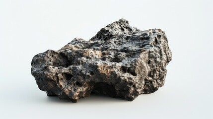 A piece of rock on a plain white background. Suitable for various design projects