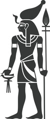 Silhouette single ancient egyptian hieroglyphs symbol logo black color only