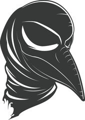 Silhouette plague mask black color only full
