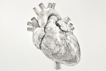 A detailed drawing of a human heart on a stick. Suitable for medical concepts