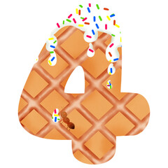 Numbers 0-9 for birthdays,party,waffle dessert Style