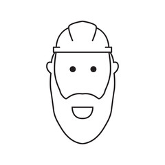 contractor bearded icon logo vector