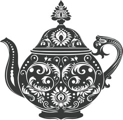 Silhouette teapot black color only full