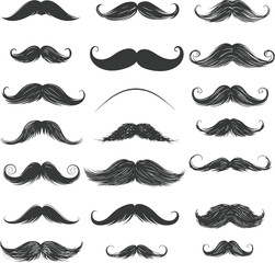 Silhouette single Mustache Only black color only