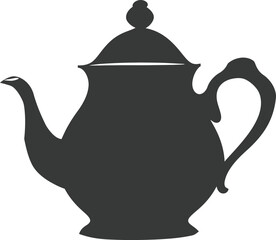 Obraz premium Silhouette teapot black color only full