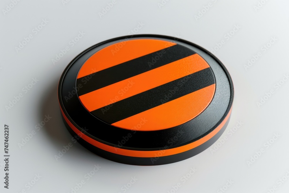Aufkleber Simple orange and black button on a white background. Suitable for various design projects