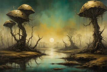 Sepia Fantasies - Mondlicht im Sumpf