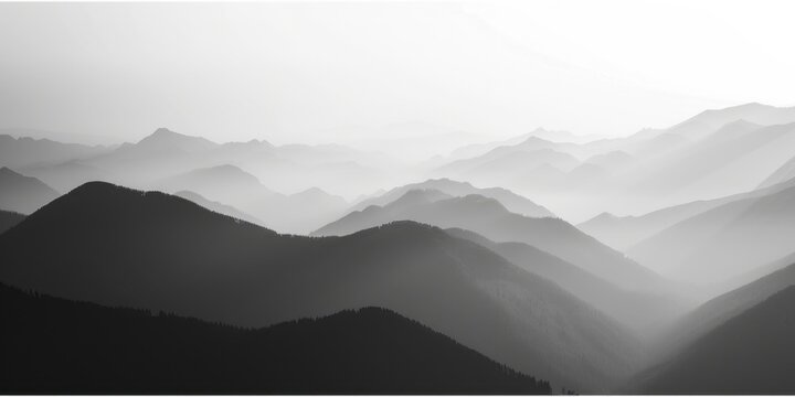 Scenic black and white photo of a mountain range, perfect for various design projects