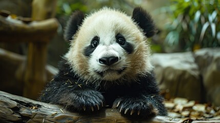 panda in Berlin zoo. closeup