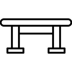 Dining Table Vector Line Icon