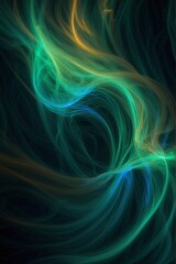 Obraz premium Computer Generated Image of a Green and Yellow Swirl