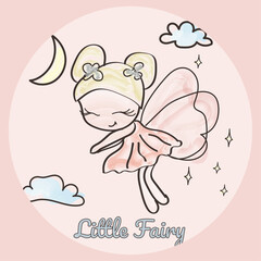 angel in doodle style, cute angel