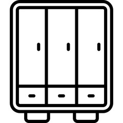 Cabinet Vector Line Icon
