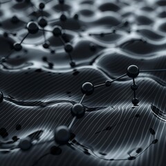 3d illusrtation of graphene molecules. Nanotechnology, abstract modern  background