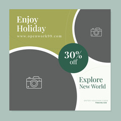 Set of Editable minimal square banner template. Black and yellow background color with stripe line shape. Suitable for social media post