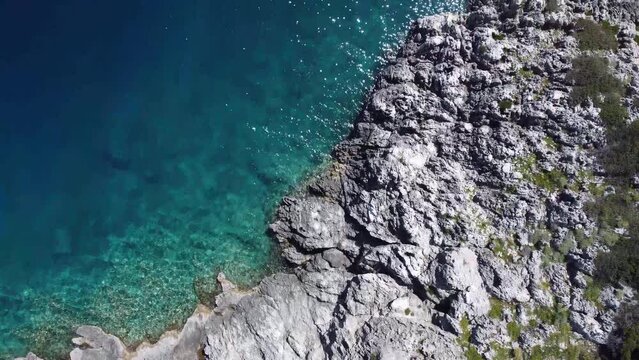 Rocks in blue sea