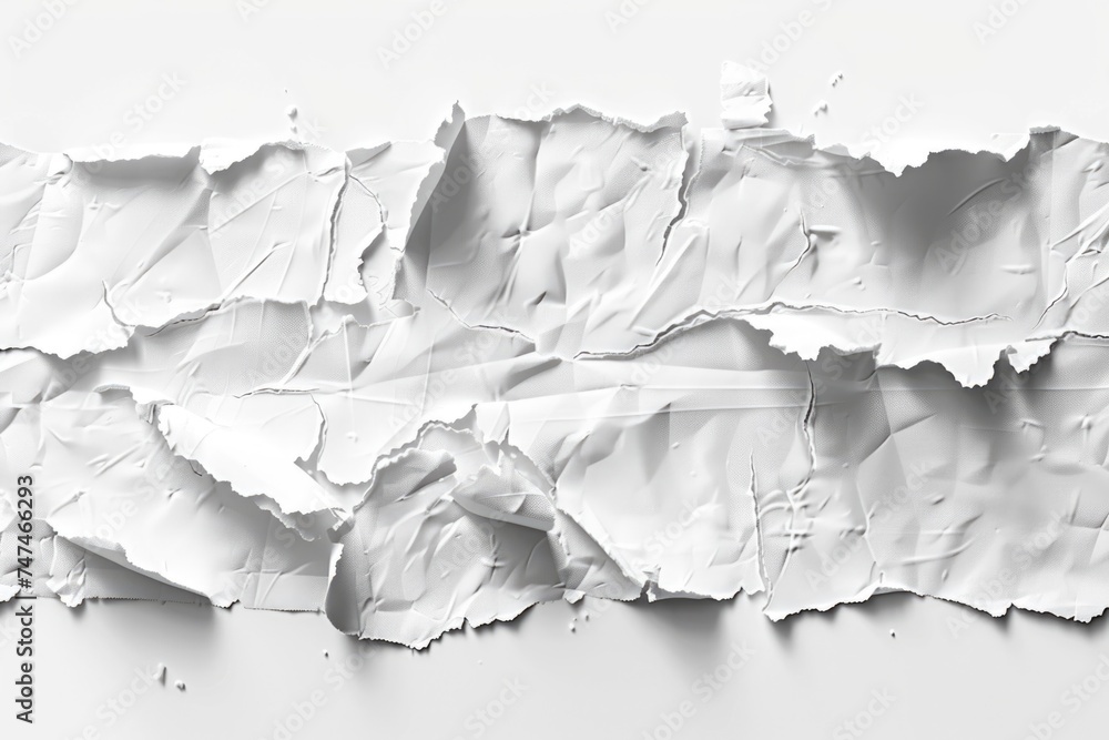 Poster A white piece of torn paper. Useful for design projects
