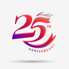 25th anniversary celebration logotype with modern elegant number design