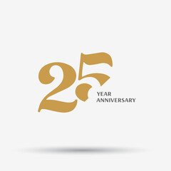 25th anniversary celebration logotype with modern elegant number design