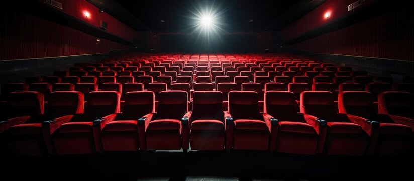 An empty theater with rows of red seats, devoid of any audience or performance. The theater appears silent and unused, with the seats waiting for occupants that never arrived.