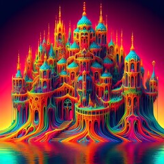 Epic castle dripping & melting colors.
