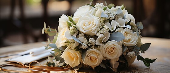wedding bouquet of roses