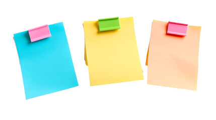 Three Pieces of Paper With Colored Sticky Notes