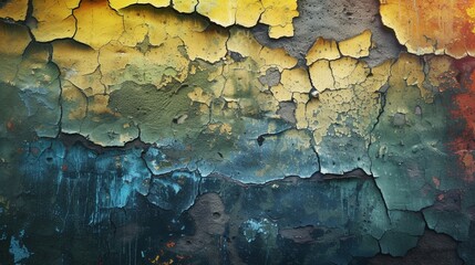 Abstract background from colorful painted on wall with grunge and scratched. Art retro and vintage...
