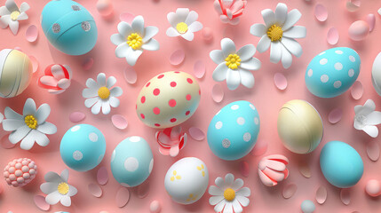 Fototapeta na wymiar seamless pattern with eggs for Easter holiday