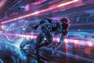 Futuristic Olympic games with alien participants, blending sports and sci-fi