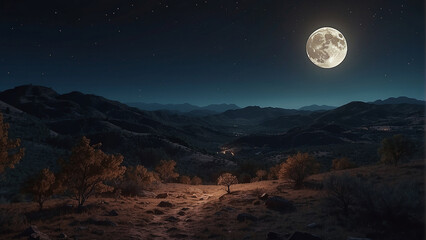 a beautiful moon fall view generative ai