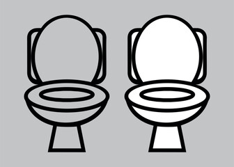 simple black and white vector icon of toilet bowl isolated on white background