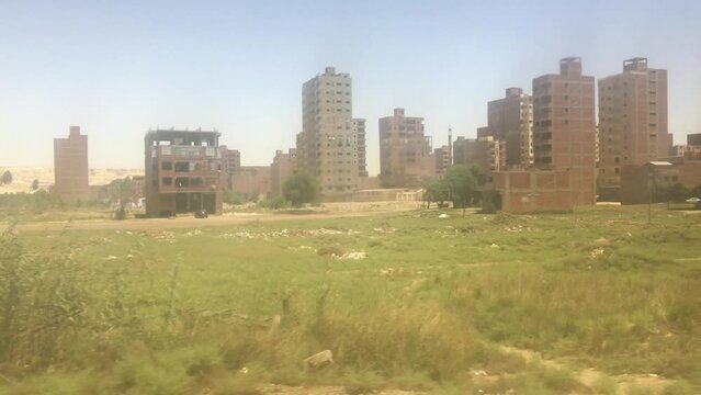 Half constructed, deserted apartment blocks in the Middle East