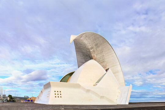 Spain, Tenerife island, Santa Cruz de Tenerife-The Auditorio de Tenerife "Adan Martin" is an auditorium, designed by architect Santiago Calatravaand and is  an architectural symbol of the city.