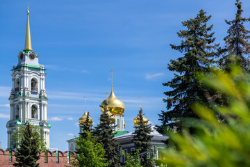 The stone fortress in the center of Tula is the Tula Kremlin. Assumption Cathedral. Russia. Tula.