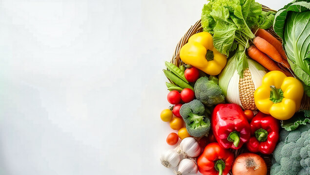 Assorted Fresh Organic Vegetables on Wooden Background, Healthy Diet and Vegan Food Ingredients