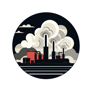 Rauchende Fabriken und Umweltverschmutzung Vektor isoliert transparent hintergrund