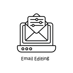 Email Editing vector outline Icon Design illustration. Graphic Design Symbol on White background EPS 10 File