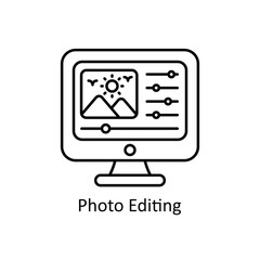 Photo Editing vector outline Icon Design illustration. Graphic Design Symbol on White background EPS 10 File