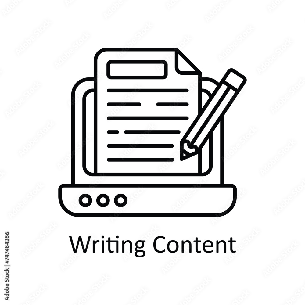 Poster writing content vector outline icon design illustration. graphic design symbol on white background e