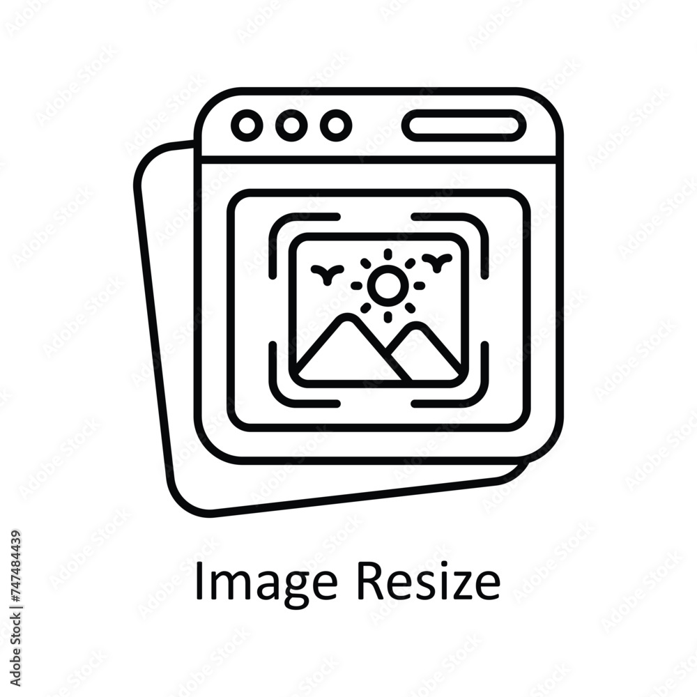 Poster image resize vector outline icon design illustration. graphic design symbol on white background eps 