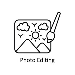 Photo Editing vector outline Icon Design illustration. Graphic Design Symbol on White background EPS 10 File