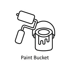 Paint Bucket vector outline Icon Design illustration. Graphic Design Symbol on White background EPS 10 File