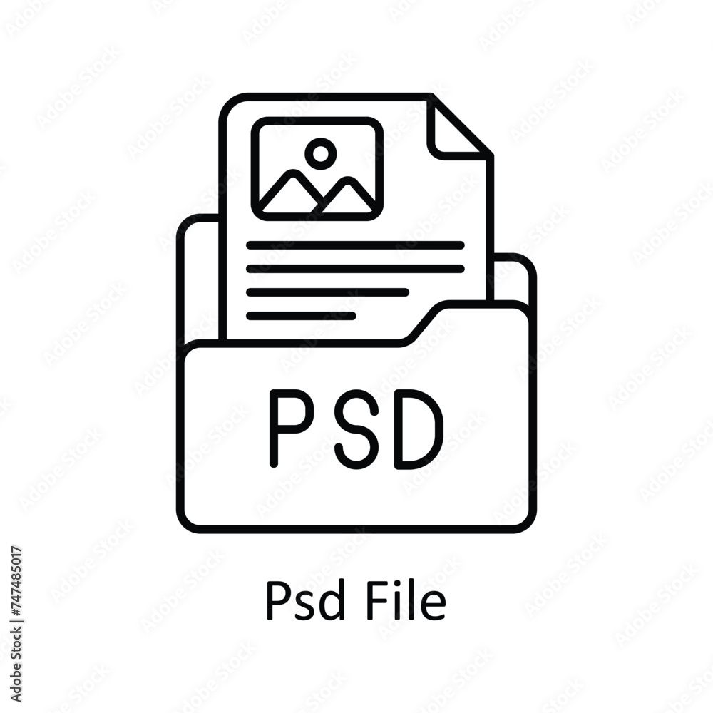 Poster psd file vector outline icon design illustration. graphic design symbol on white background eps 10 f